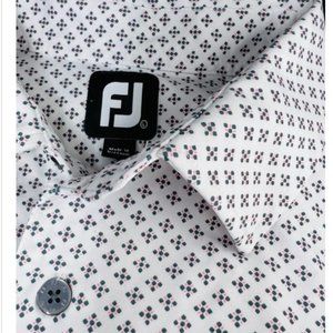 FootJoy Golf Polo Shirt- Size Large. Small pattern Grey / Pink